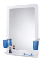 Зеркальный набор ORIO синий (зеркало 530х794 в пластиковой раме с полкой + 2 стакана + мыльница)
