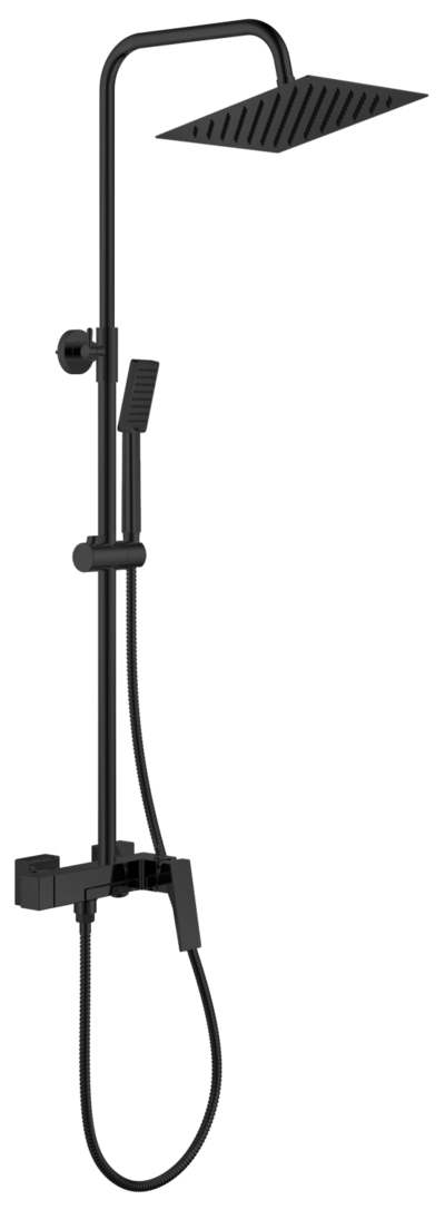 Настенная душевая система с изливом, чёрная RUSH Thira (TR3635-50Black)