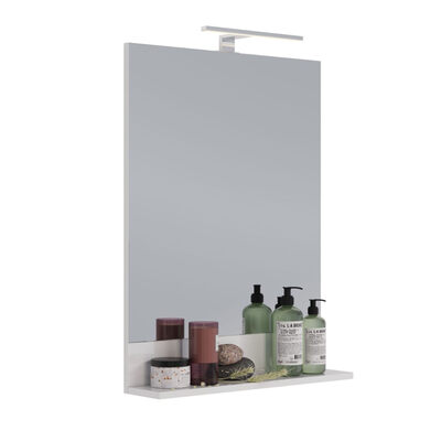 Зеркало Lemark ROMANCE 60 см с полкой, цвет: Белый глянец LM07R60Z