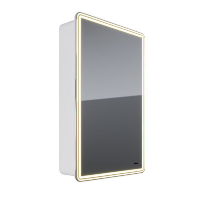 Шкаф зеркальный Lemark ELEMENT 50х80 см 1 дверный, петли справа, с подсветкой, с розеткой, цвет корпуса: Белый LM50ZS-E