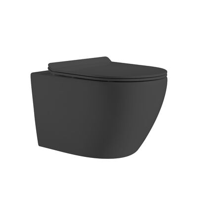 Унитаз подвесной безободковый HOLLER WALL MDG (530*360*350мм, сиденье дюропласт, микролифт) серый матовый
