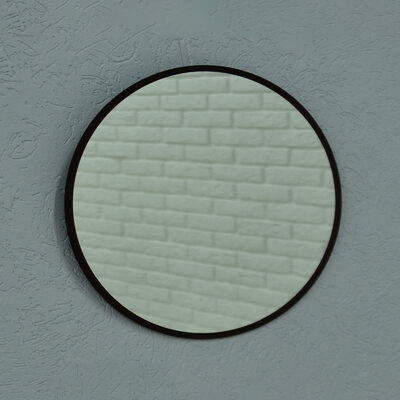 Зеркало SANTREK HOME с UV-печатью круглое "АГАТА" черная полоса 600мм