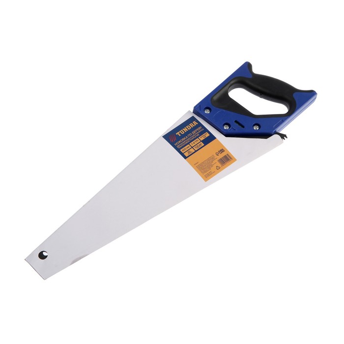 Ножовка по дереву ТУНДРА, 2К рукоятка, тефлоновое покрытие, 3D заточка, 7-8 TPI, 400 мм 5155407