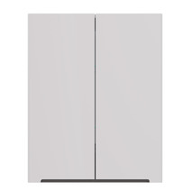 Шкаф Lemark BUNO 60 см подвесной, 2-х дверный, цвет планки: Серый, цвет корпуса, фасада: Белый глянец LM04B60SH