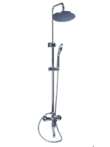 Душевая система SANTREK AQUA-1200 "PRESTIGE" (SAP-1200)  шар. d-35 с верхним душем и смесителем (хром)