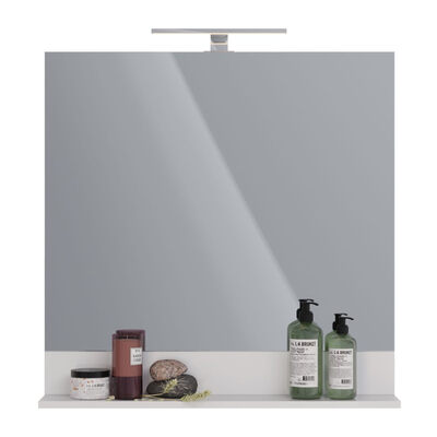 Зеркало Lemark ROMANCE 80 см с полкой, цвет: Белый глянец LM07R80Z